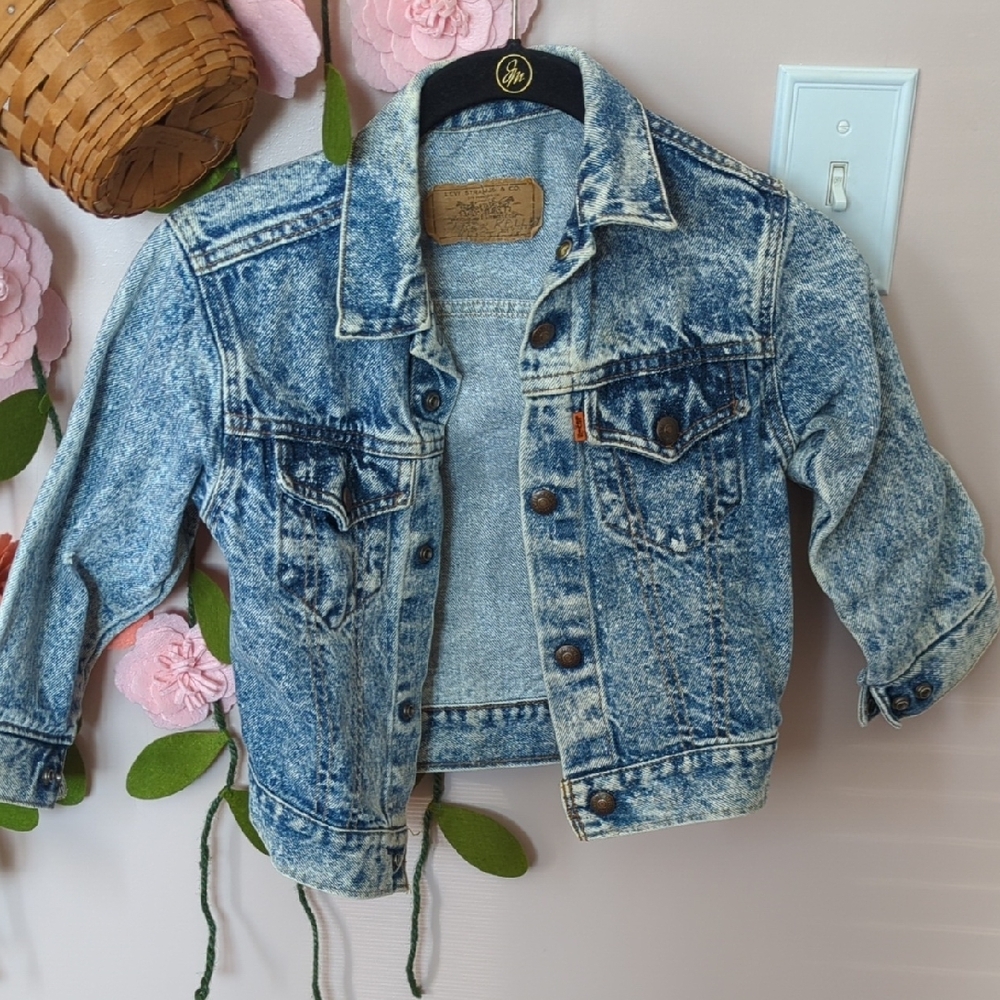 Vintage Little Levis Blue Jean Jacket with Vintage Wash